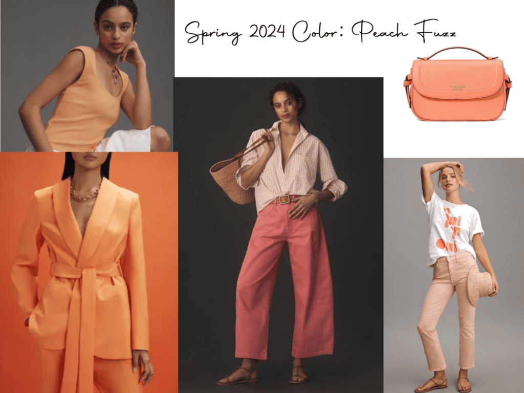 Outfit board with peach clothing
