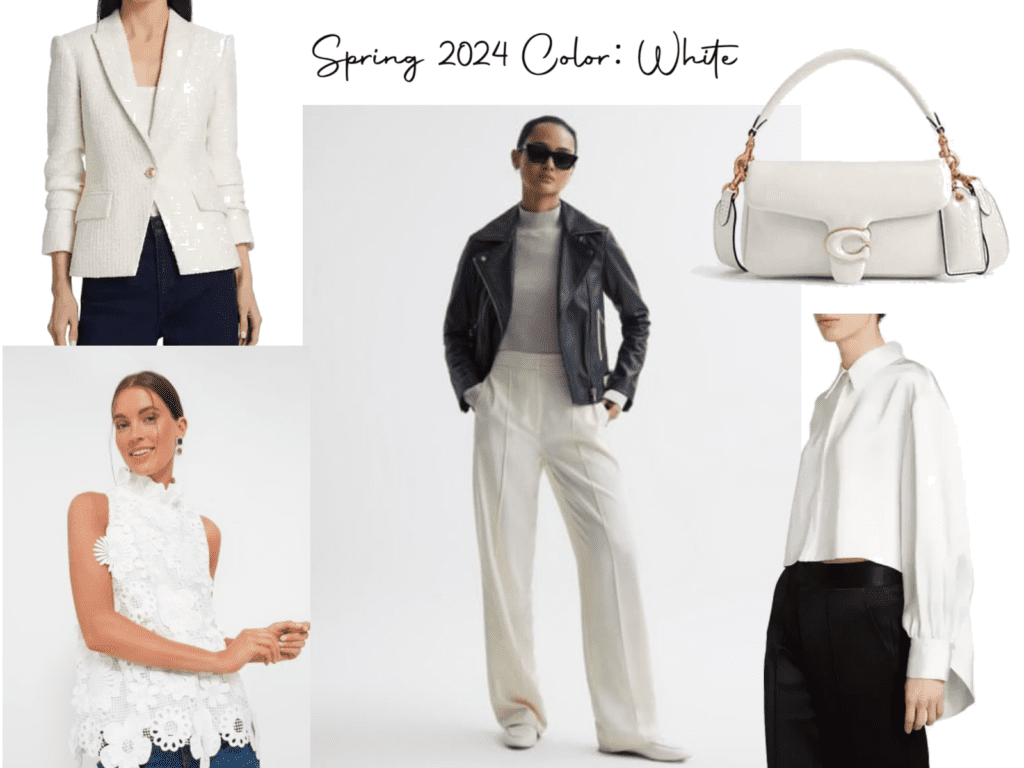 outfit board showcasing white clothing