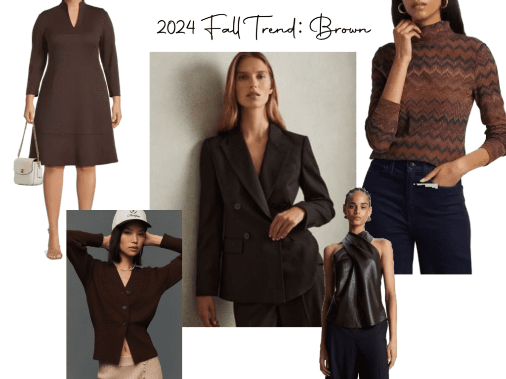 Shoppable board featuring Fall 2024 Brown Trend Clothing