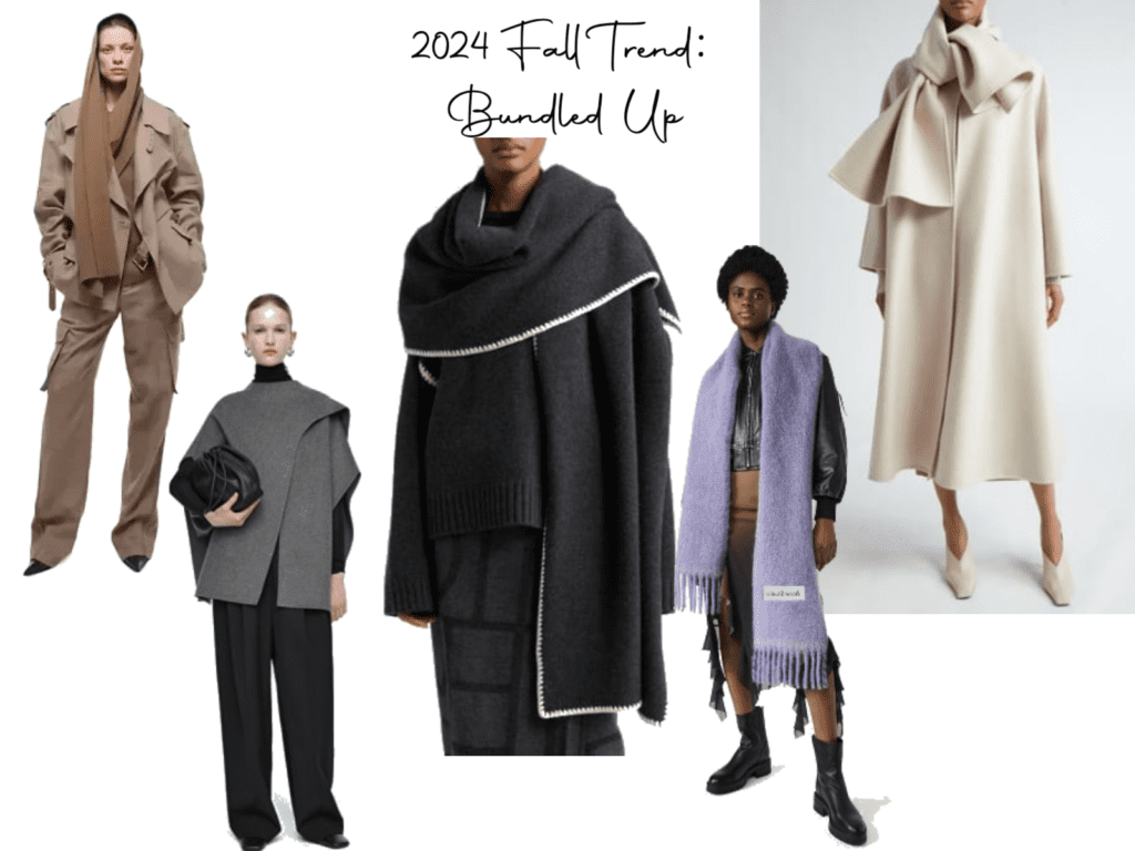 Fall 2024 Trends featuring scarf coats and scarves