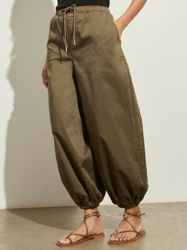 Olive balloon pants