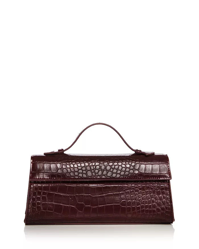 Mock crock east-west handbag